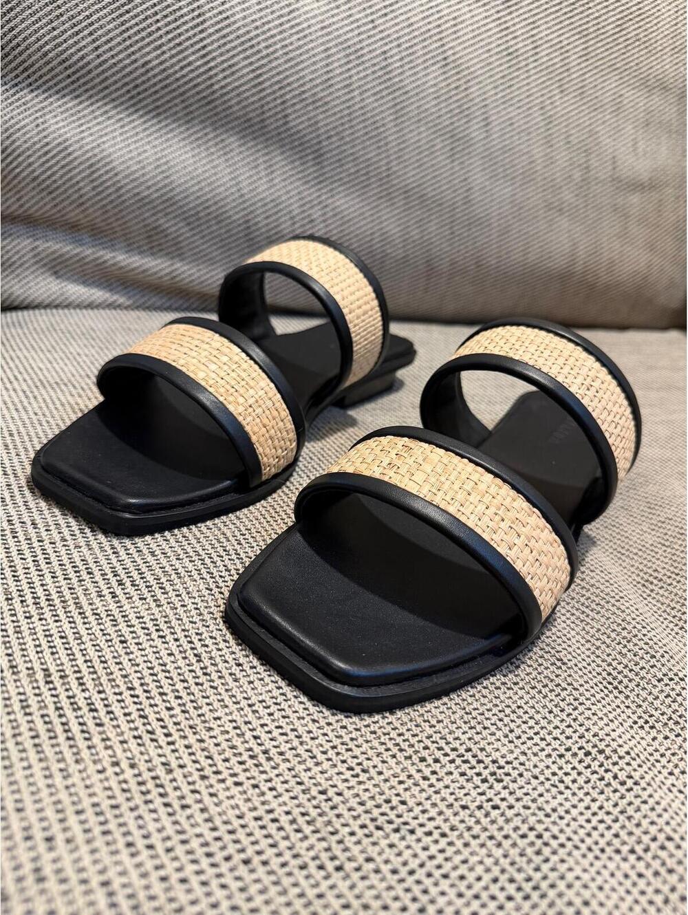 Bembien Bria Womens Slide Sandals in Raffia Size 38 NWOT